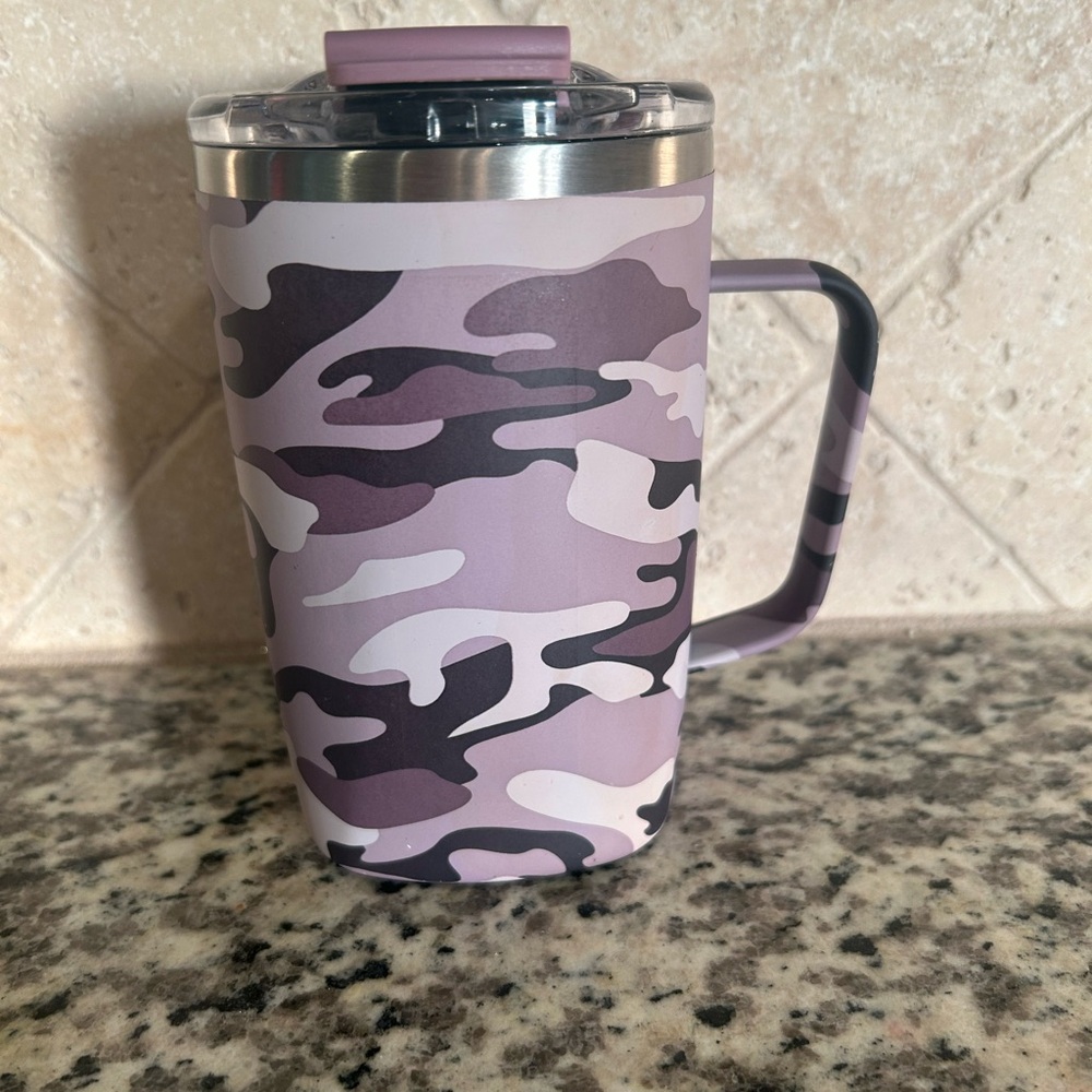 Brumate purple camo 16oz toddy mug with handle